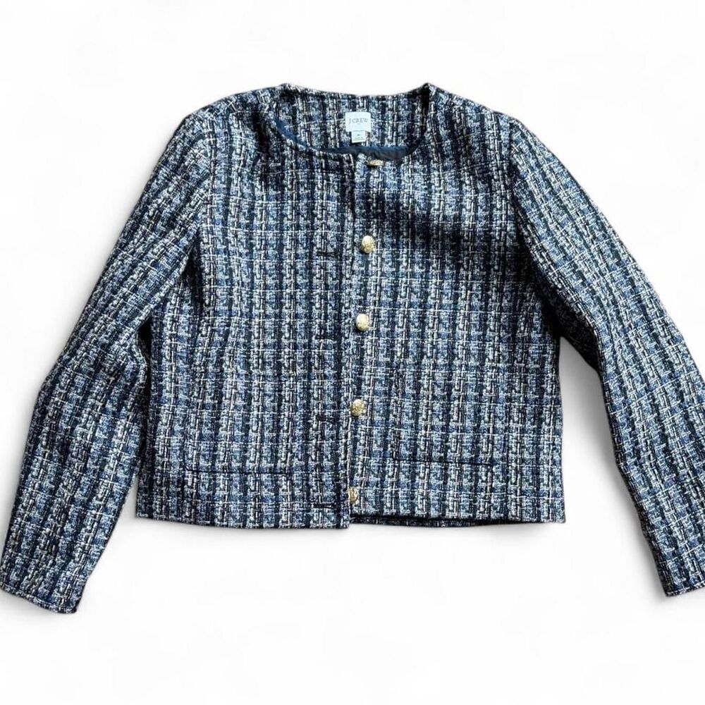 Jcrew Women's Grey and Blue Jacket